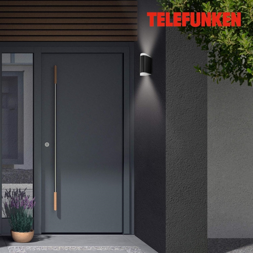 Telefunken 314905TF - LED Āra sienas lampa 2xGU10/5W/230V IP44 melna