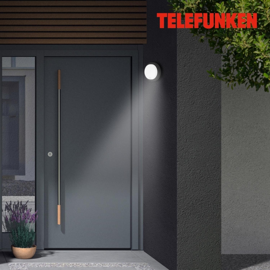 Telefunken 315305TF - LED Āra sienas lampa ar sensoru LED/12W/230V IP44 melna