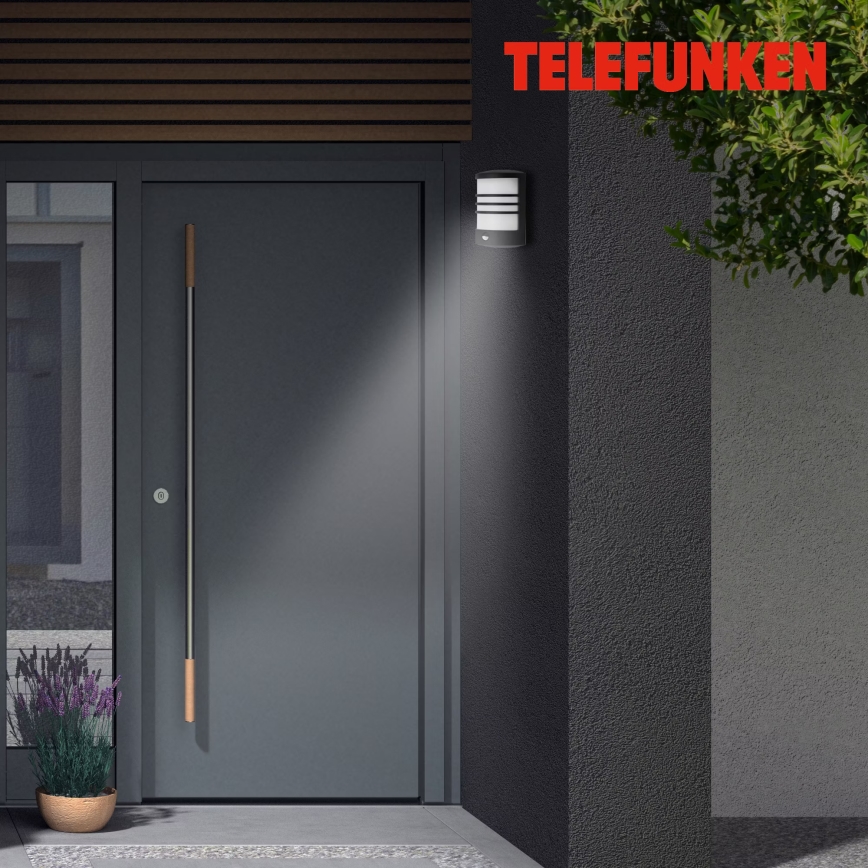 Telefunken 315505TF - LED Āra sienas lampa ar sensoru LED/12W/230V IP44 melna