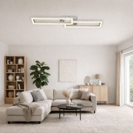 Telefunken 316108TF - LED RGBW dimmējama griestu lampa FRAME LED/40W/230V 3000-6500K Wi-Fi Tuya matēts hroms