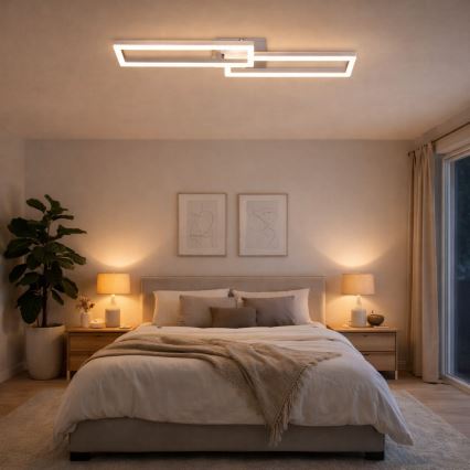 Telefunken 316108TF - LED RGBW dimmējama griestu lampa FRAME LED/40W/230V 3000-6500K Wi-Fi Tuya matēts hroms