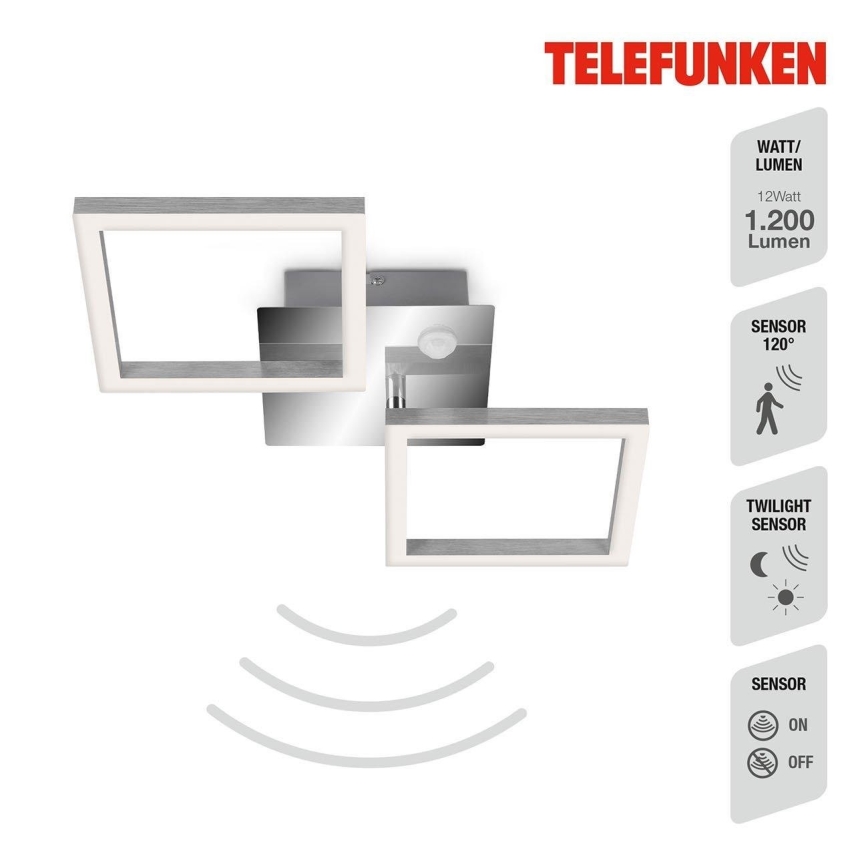 Telefunken 318508TF - LED Griestu lampa ar sensoru FRAME LED/12W/230V 3000K matēts hroms