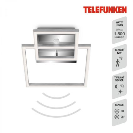 Telefunken 318608TF - LED Griestu lampa ar sensoru FRAME LED/17W/230V 3000K matēts hroms