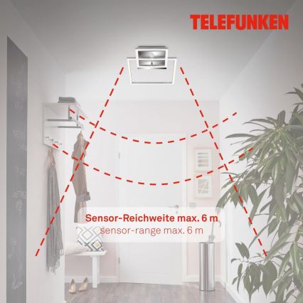 Telefunken 318608TF - LED Griestu lampa ar sensoru FRAME LED/17W/230V 3000K matēts hroms