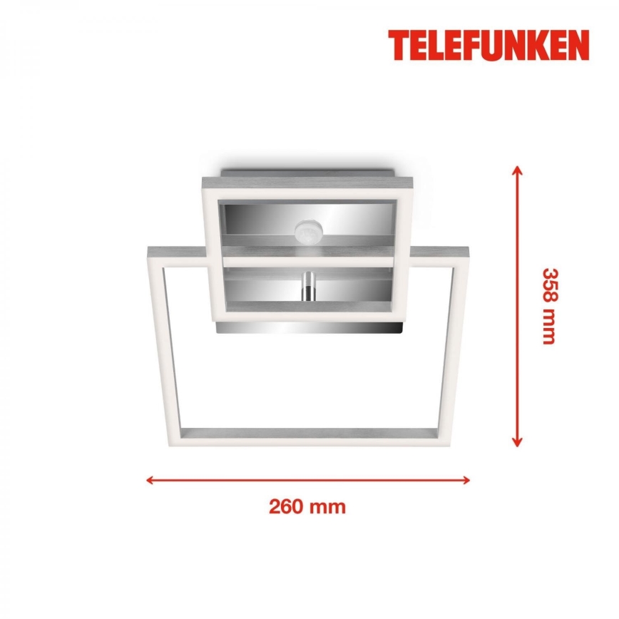 Telefunken 318608TF - LED Griestu lampa ar sensoru FRAME LED/17W/230V 3000K matēts hroms