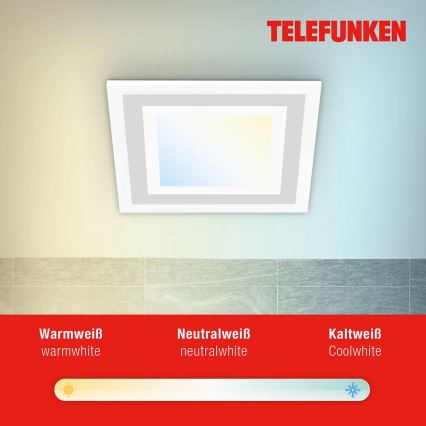Telefunken 318706TF - RGBW dimmējamais LED panelis 18W/230V 3000–6500K + tālvadības pults