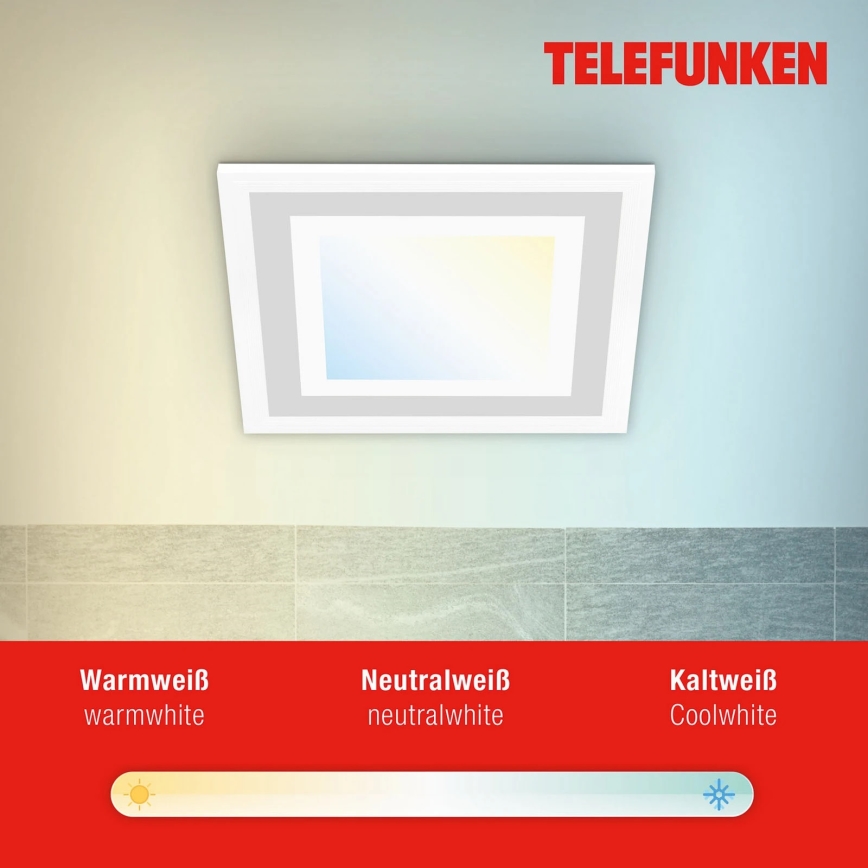Telefunken 318706TF - RGBW dimmējamais LED panelis 18W/230V 3000–6500K + tālvadības pults