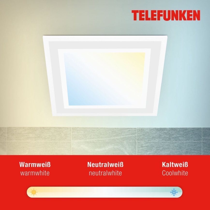 Telefunken 318806TF - LED RGBW Aptumšojama griestu lampa LED/24W/230V 3000-6500K + tālvadības pults