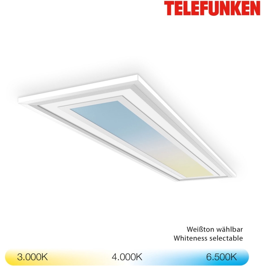 Telefunken 318906TF - LED RGBW aptumšojams griestu gaismeklis LED/24W/230V 3000-6500K 25x100 cm + tālvadības pults