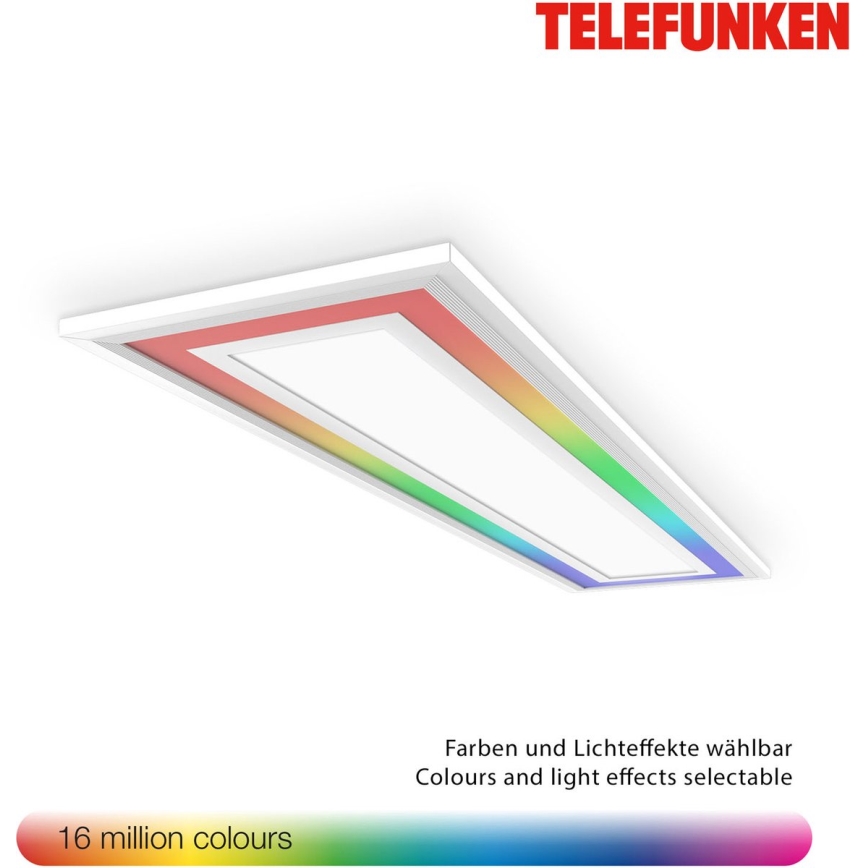 Telefunken 318906TF - LED RGBW aptumšojams griestu gaismeklis LED/24W/230V 3000-6500K 25x100 cm + tālvadības pults