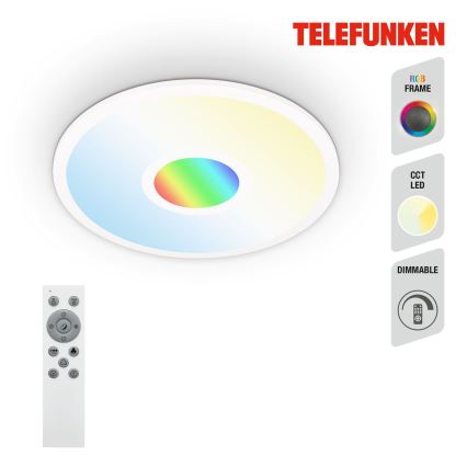 Telefunken 319306TF - LED RGBW Aptumšojama lampa LED/22W/230V 2700-6500K + tālvadības pults