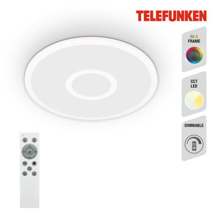 Telefunken 319306TF - LED RGBW Aptumšojama lampa LED/22W/230V 2700-6500K + tālvadības pults