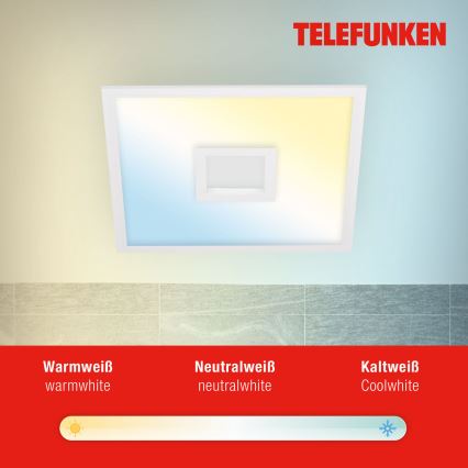 Telefunken 319406TF - RGBW Aptumšojama griestu lampa LED/24W/230V 2700-6500K balta + tālvadības pults