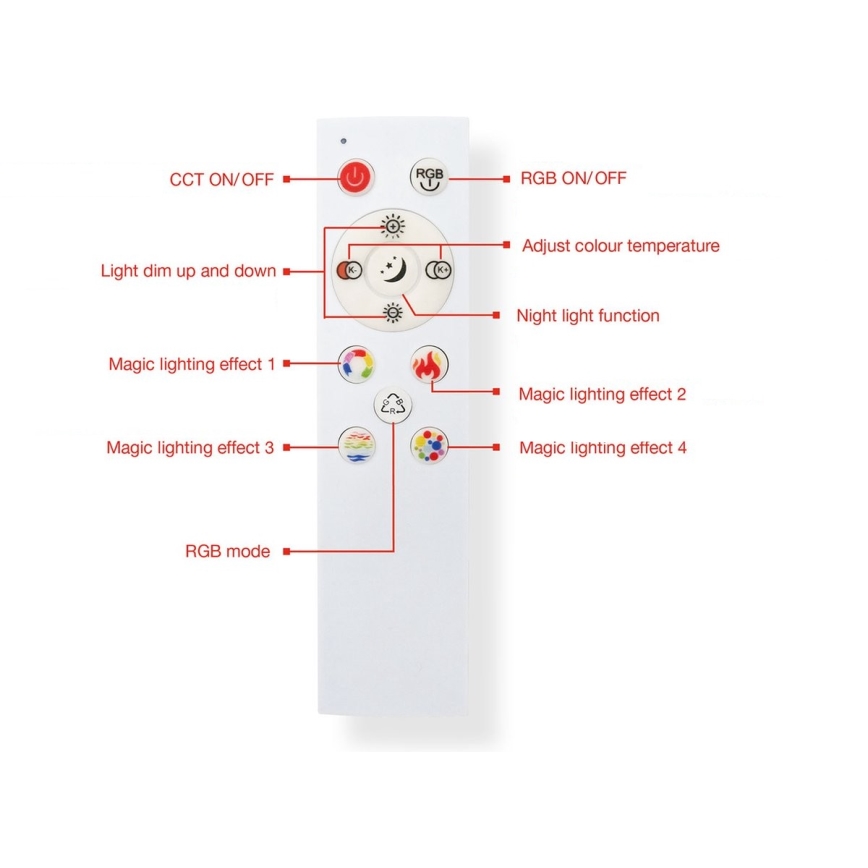 Telefunken 319704TF - LED RGB Aptumšojama griestu lampa LED/24W/230V 3000-6500K + tālvadības pults