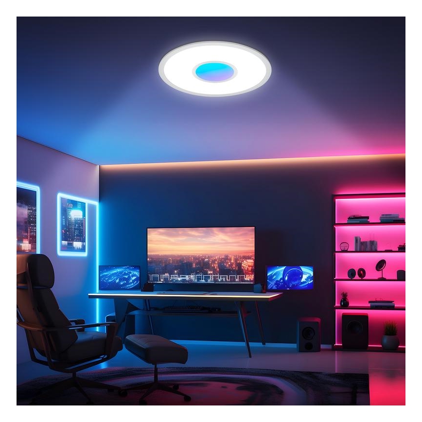 Telefunken 320104TF - LED RGBW dimmējama griestu lampa LED/21W/230V 3000-6500K Ø 45 cm + tālvadības pults