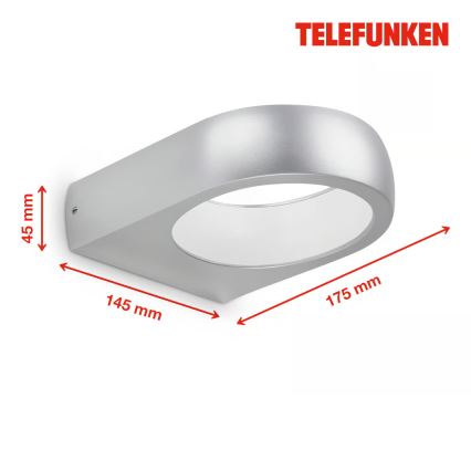 Telefunken 320204TF - LED āra sienas gaismeklis LED/6,5W/230V IP44 matēts hroms