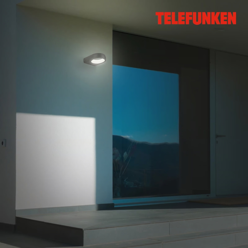 Telefunken 320205TF - LED āra sienas gaismeklis LED/7,5W/230V IP44 melns