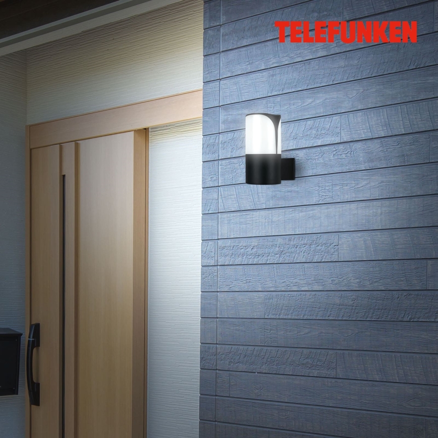 Telefunken 320305TF - Āra sienas lampa 1xE27/12W/230V IP44 melna
