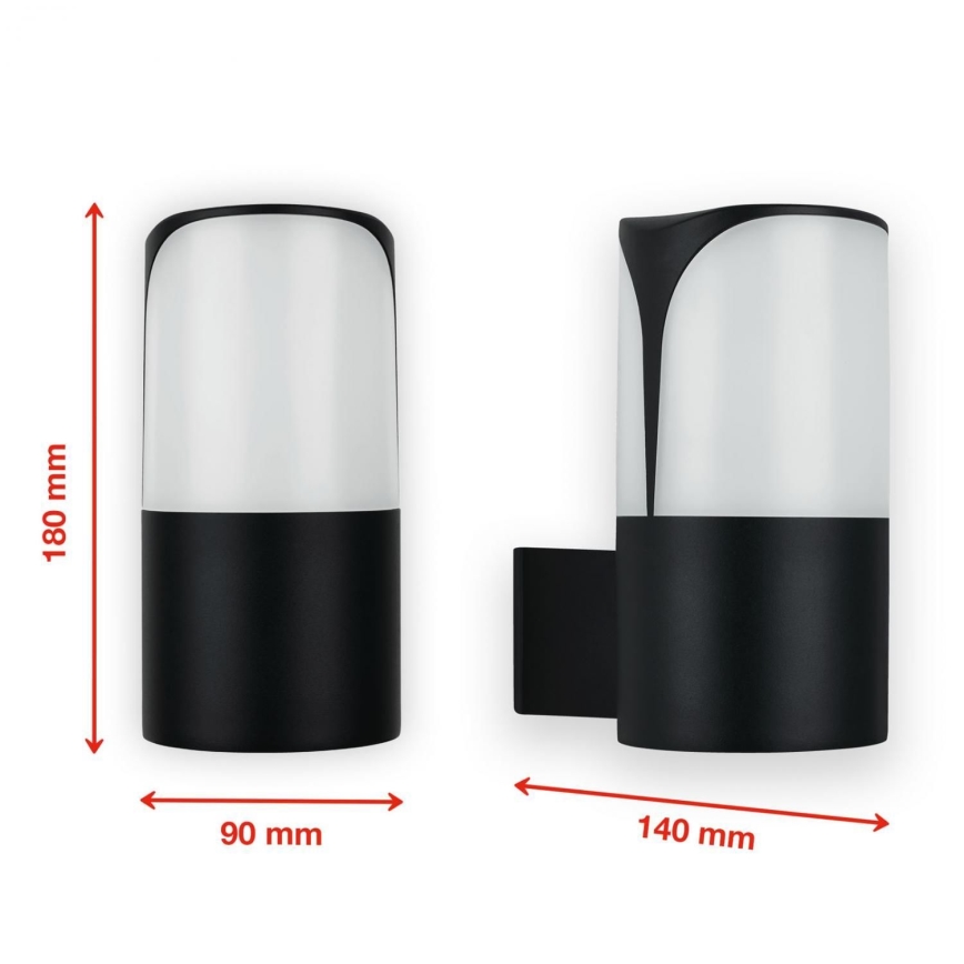 Telefunken 320305TF - Āra sienas lampa 1xE27/12W/230V IP44 melna
