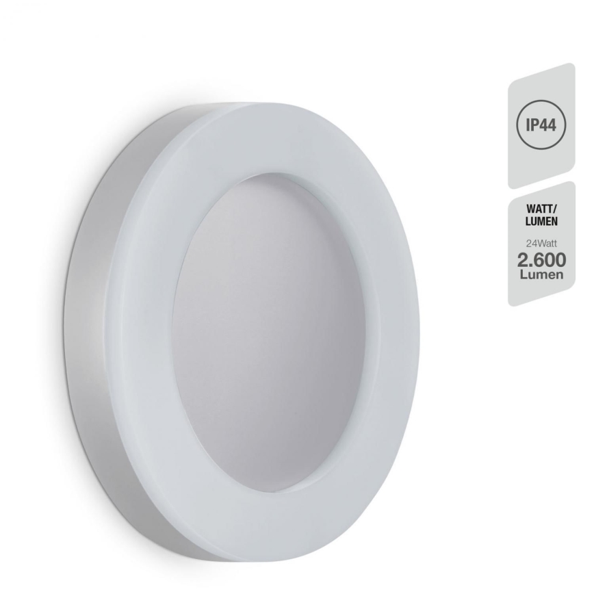 Telefunken 320904TF - LED Āra sienas lampa LED/24W/230V IP44 balta