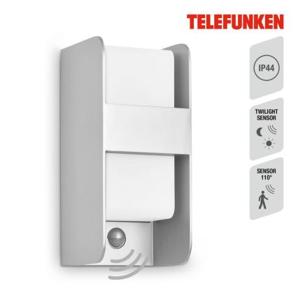 Telefunken 321104TF - Āra sienas lampa ar sensoru 1xE27/12W/230V IP44 balta