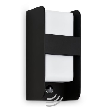 Telefunken 321105TF - Āra sienas lampa ar sensoru 1xE27/12W/230V IP44 melna
