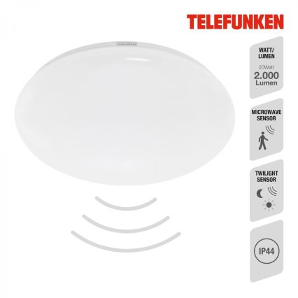 Telefunken 601306TF - LED Vannas istabas griestu lampa ar sensoru LED/20W/230V IP44 d. 40 cm