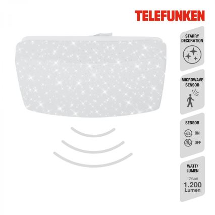 Telefunken 601906TF - LED Griestu lampa ar sensoru LED/12W/230V 4000K