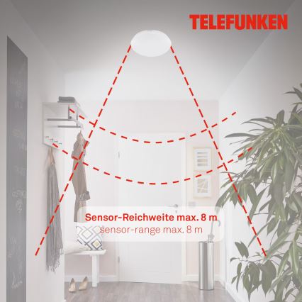 Telefunken 602006TF - LED Vannas istabas griestu lampa ar sensoru LED/15W/230V IP44 4000K