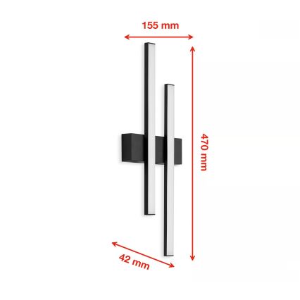 Telefunken - LED āra sienas gaismeklis 2xLED/4W/230V IP44 melns