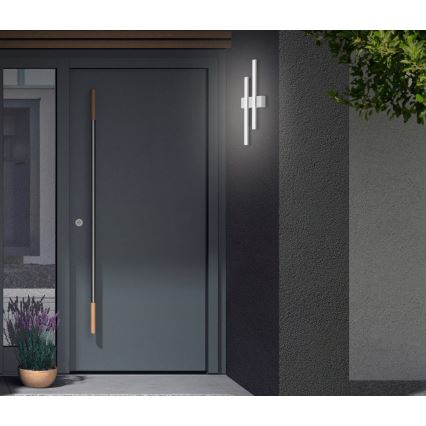 Telefunken - LED āra sienas gaismeklis 2xLED/4W/230V IP44 sudraba