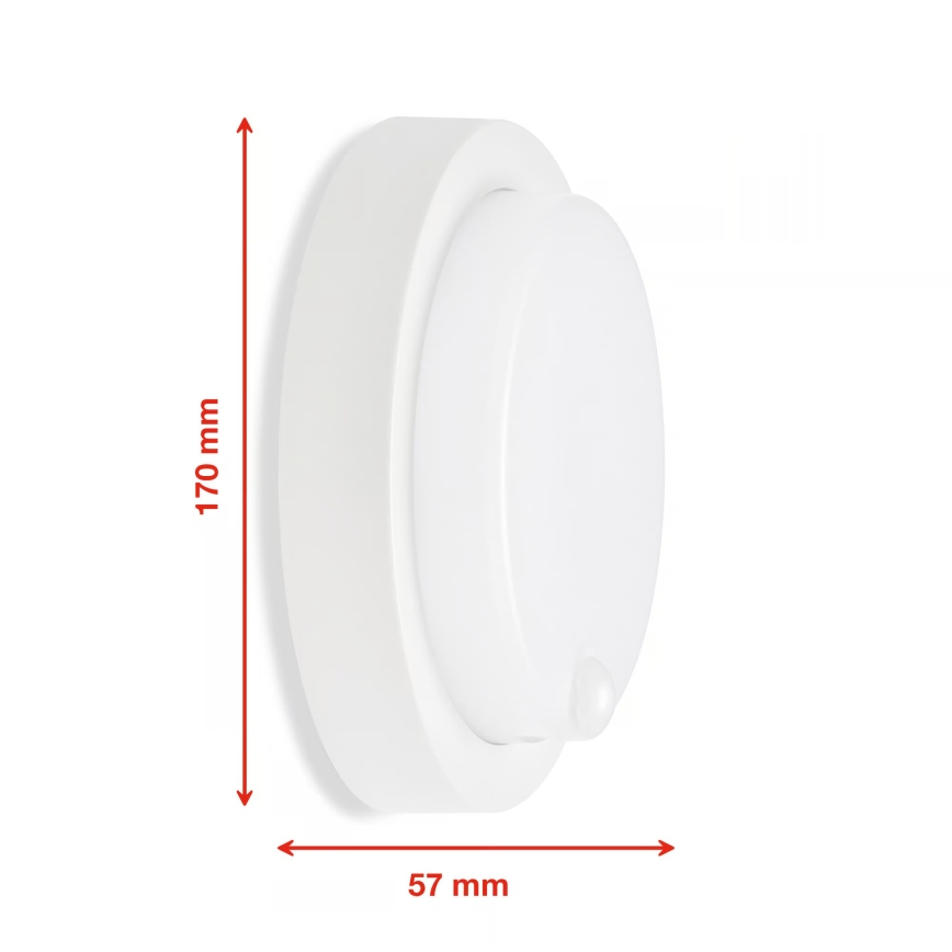 Telefunken - LED āra sienas lampa ar krēslas un kustības sensoru LED/12W/230V IP44 balta