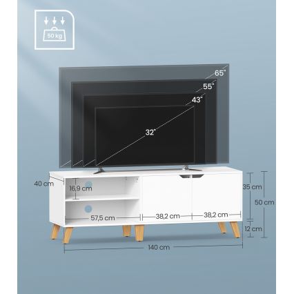 Televīzijas galds BASTOR balts