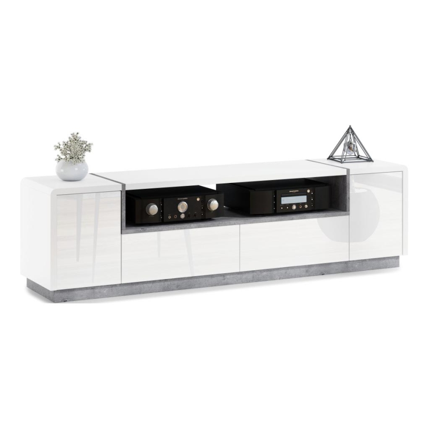 Televīzijas galds FRED balts/pelēks