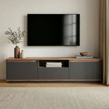 Televizora galds KREDE 160x30 cm antracīts/priede