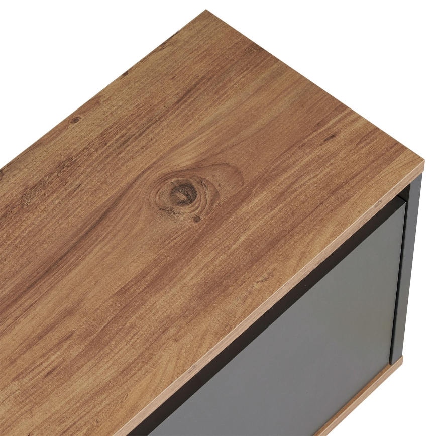 Televizora galds KREDE 160x30 cm antracīts/priede