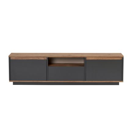 Televizora galds KREDE 160x30 cm antracīts/priede