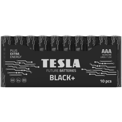 Tesla Batteries - 10 gab. Sārmaina baterija AAA BLACK+ 1,5V