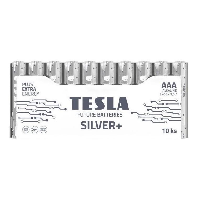 Tesla Batteries - 10 gab. Sārmaina baterija AAA SILVER+ 1,5V 1300 mAh