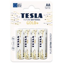 Tesla Batteries - 4 gab. Sārmaina baterija AA GOLD+ 1,5V