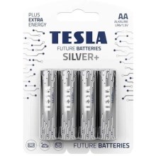 Tesla Batteries - 4 gab. Sārmaina baterija AA SILVER+ 1,5V