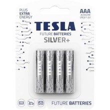 Tesla Batteries - 4 gab. Sārmaina baterija AAA SILVER+ 1,5V