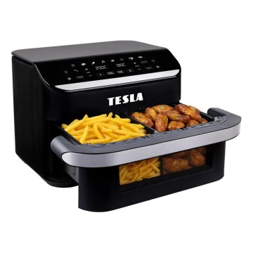 TESLA Electronics AirCook - Daudzfunkcionāla dubultā digitālā karstā gaisa fritērija 10 l 2400W/230V