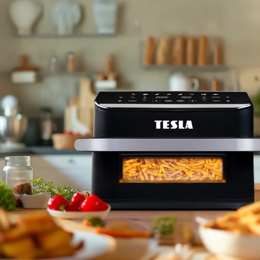 TESLA Electronics AirCook - Daudzfunkcionāla dubultā digitālā karstā gaisa fritērija 10 l 2400W/230V