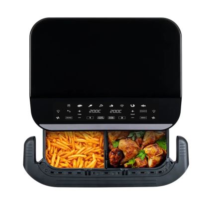 TESLA Electronics AirCook - Daudzfunkcionāla dubultā digitālā karstā gaisa fritērija 10 l 2400W/230V