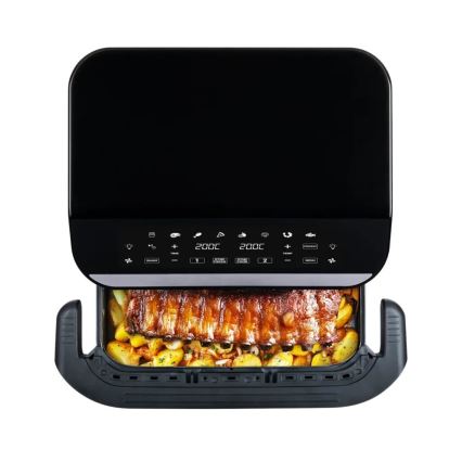 TESLA Electronics AirCook - Daudzfunkcionāla dubultā digitālā karstā gaisa fritērija 10 l 2400W/230V