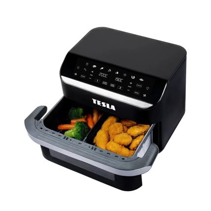 TESLA Electronics AirCook - Daudzfunkcionāla dubultā digitālā karstā gaisa fritērija 10 l 2400W/230V