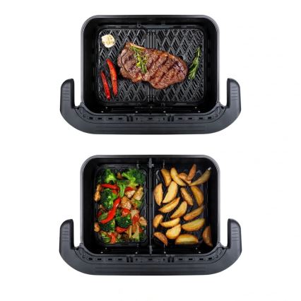 TESLA Electronics AirCook - Daudzfunkcionāla dubultā digitālā karstā gaisa fritērija 10 l 2400W/230V