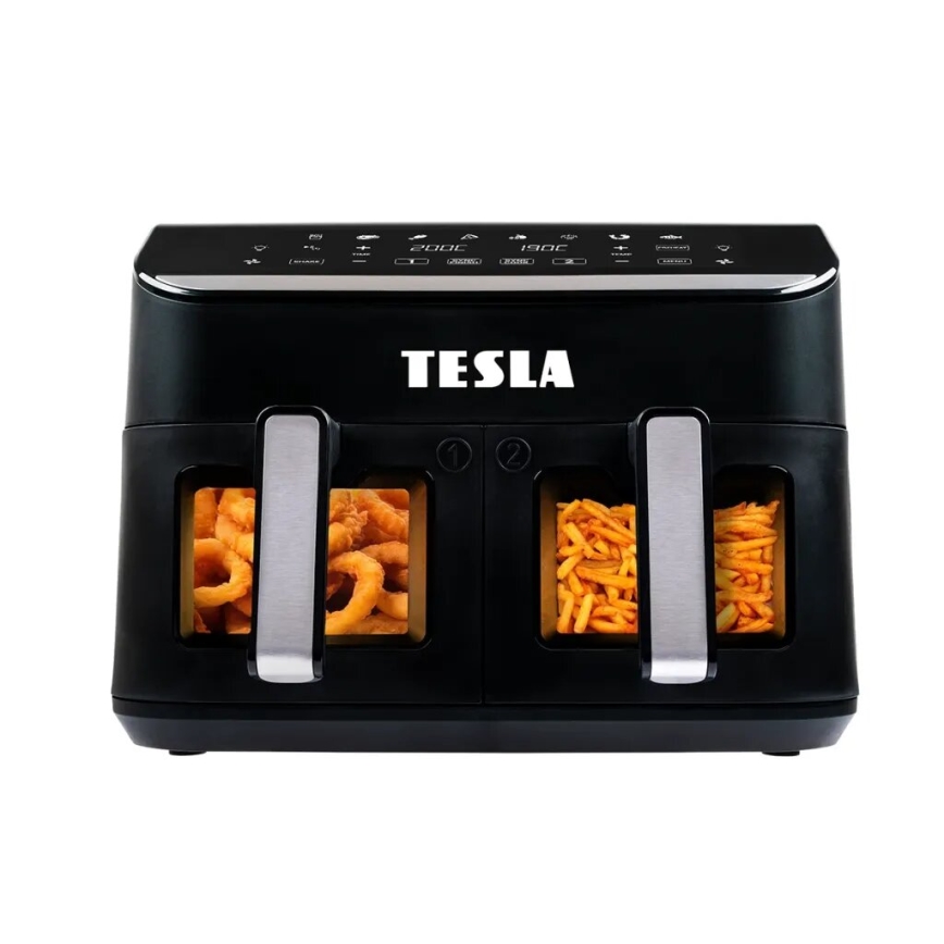 TESLA Electronics AirCook - Multifunkcionāla dubultā digitālā karstā gaisa fritērija 9 l 2400W/230V