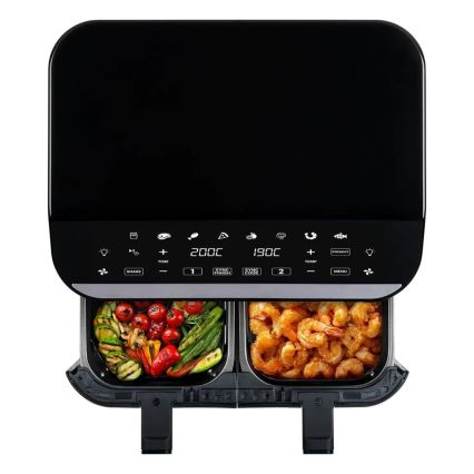 TESLA Electronics AirCook - Multifunkcionāla dubultā digitālā karstā gaisa fritērija 9 l 2400W/230V